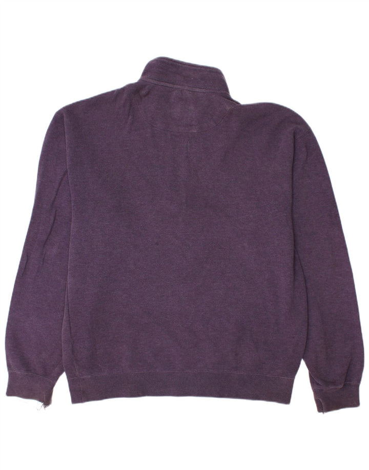 Pulover pentru bărbați ORVIS, cu fermoar și gât, bumbac violet mediu