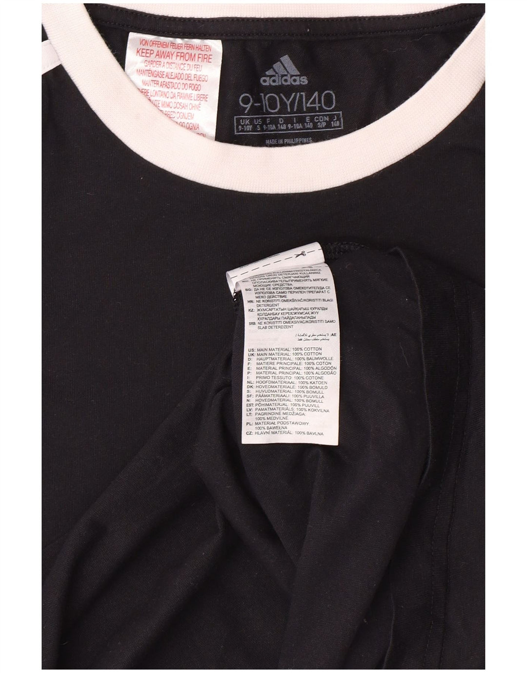 Tricou ADIDAS Fete Top 9-10 Ani Bumbac Negru