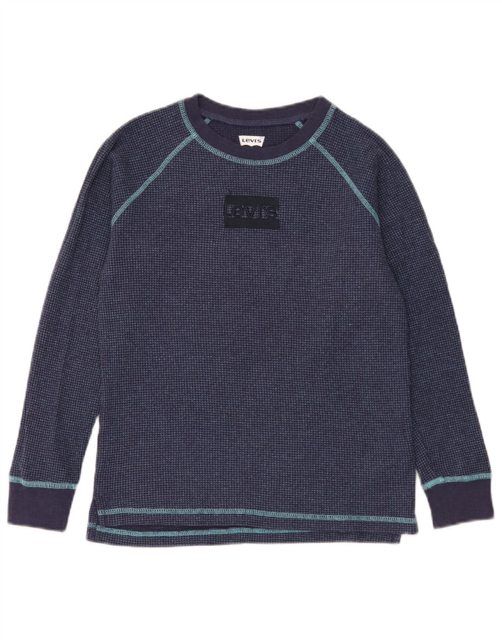 Bluză Levi's pentru băieți cu mânecă lungă 11-12 ani, albastru bleumarin, bumbac