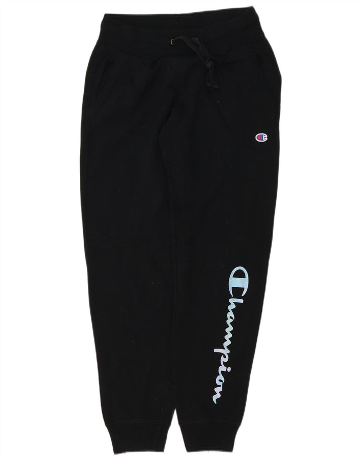 Pantaloni de trening grafic pentru femei CHAMPION Pantaloni de jogging UK 10 Small Black