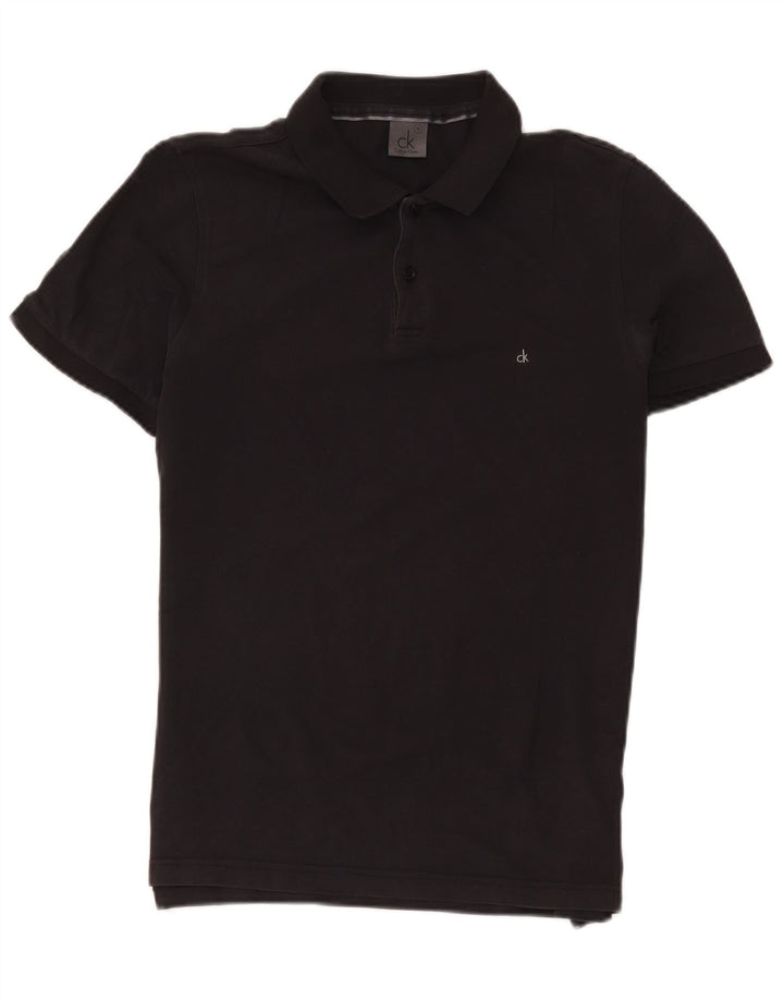 Cămașă polo CALVIN KLEIN pentru bărbați, bumbac mediu negru