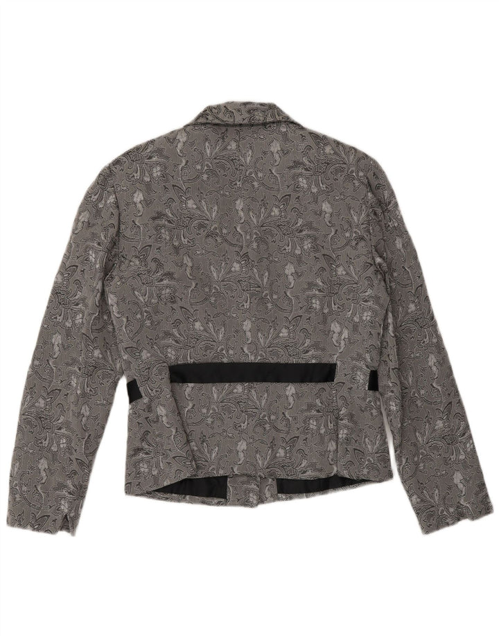 Jachetă Blazer Femei Perceptions cu 2 nasturi UK 8 Mic, gri, raion floral