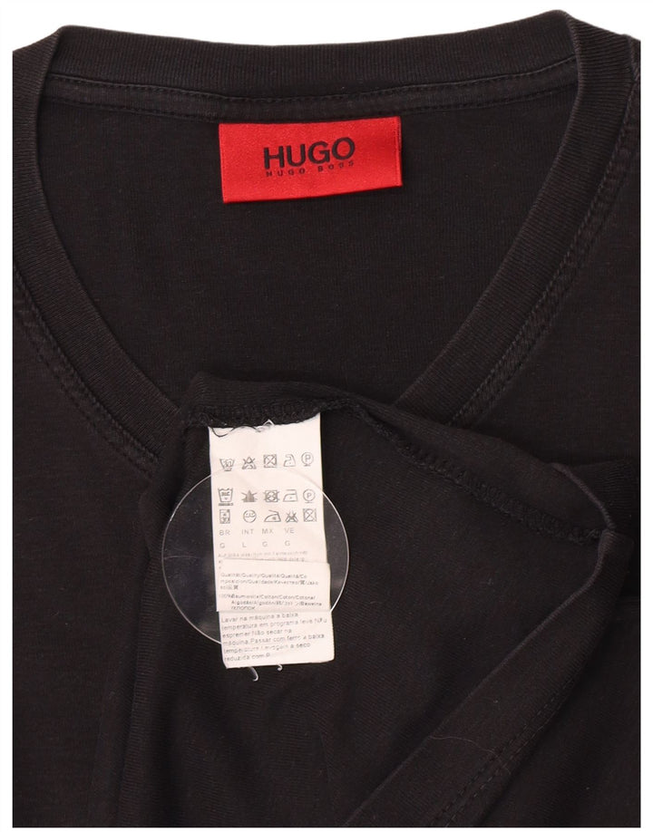 Tricou pentru bărbați Hugo Boss Top mare din bumbac negru