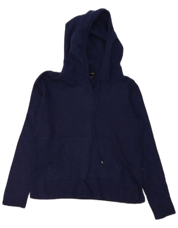 Massimo Dutti Pulover cu glugă pentru femei UK 10 Mic Lână bleumarin