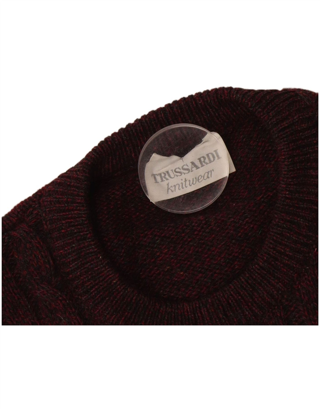 Pulover Trussardi pentru bărbați cu decolteu rotund, XL, burgundă