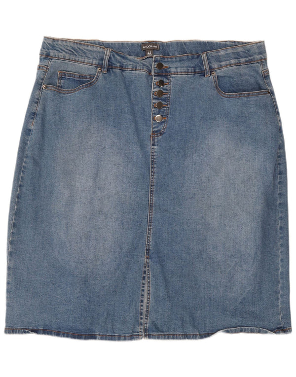 Fusta de blugi cu autograf pentru femei Marks & Spencer UK 22 3XL W44 Albastru