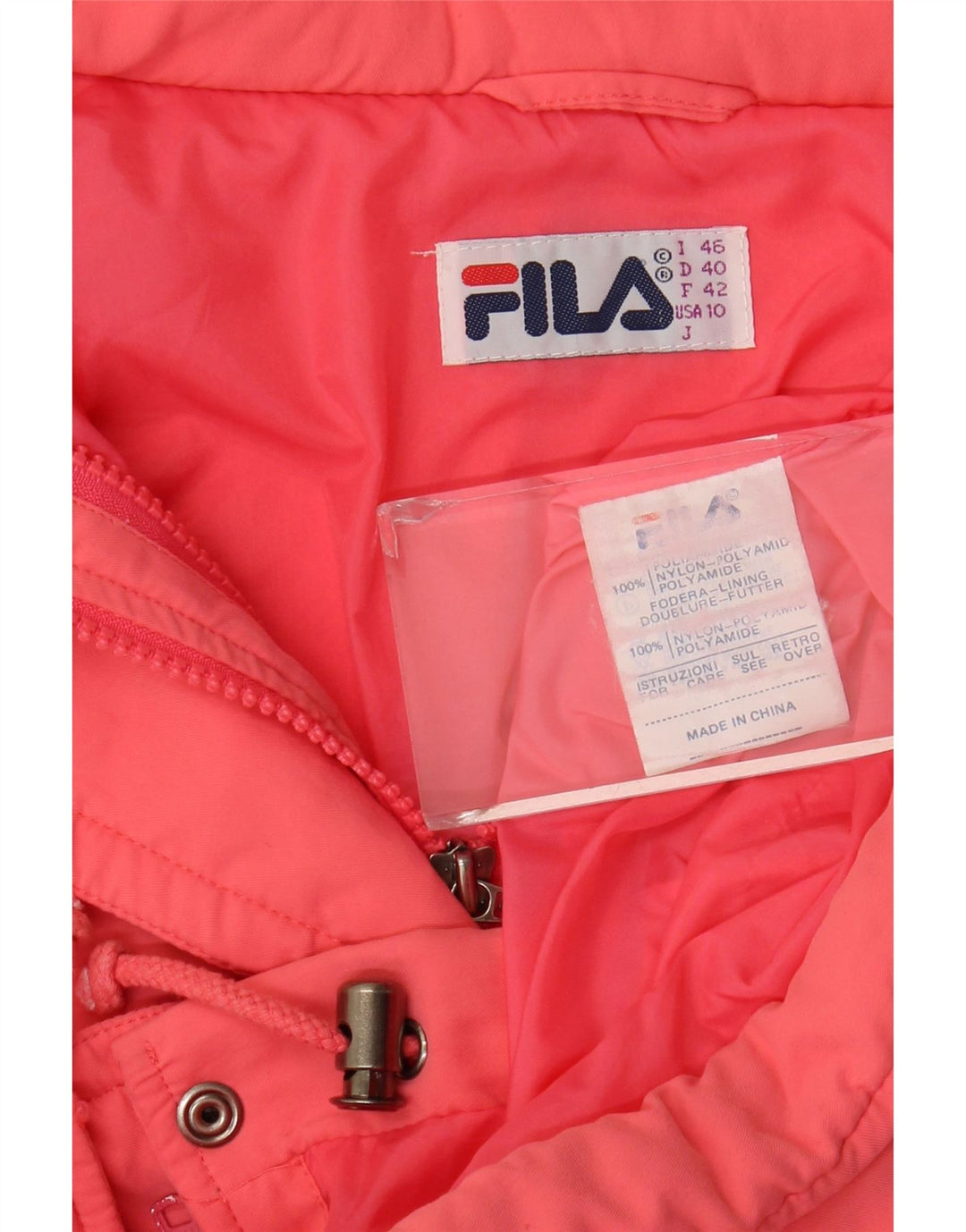 Jachetă Windbreaker pentru femei Fila US 10 Large, roz din poliamidă