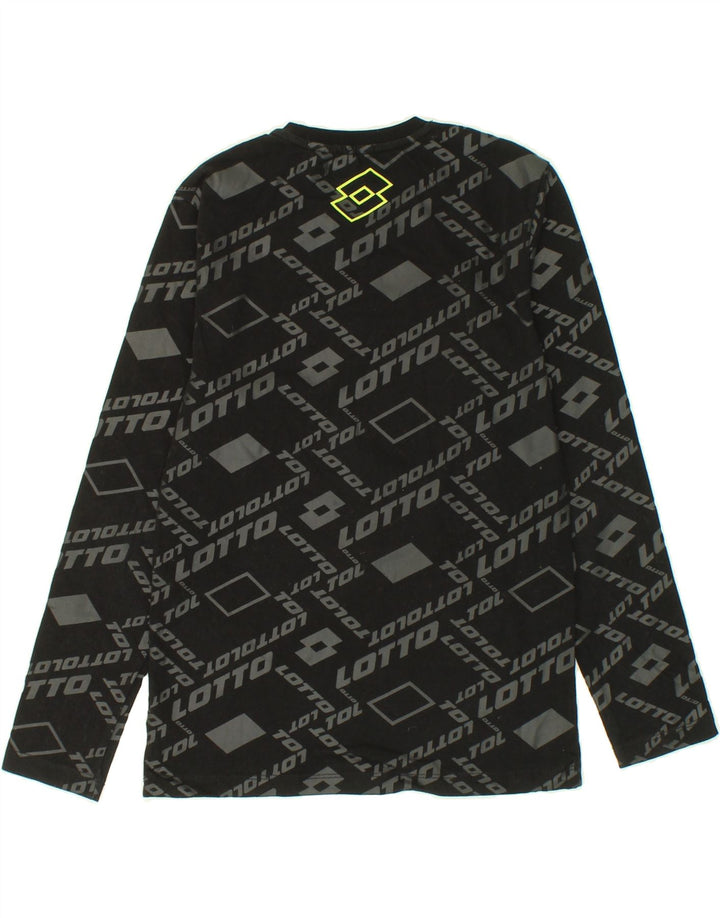 LOTTO Boys Abstract Pattern Graphic Top Long Sleeve 9-10 Years Black Vintage Lotto and Second-Hand Lotto from Messina Hembry 