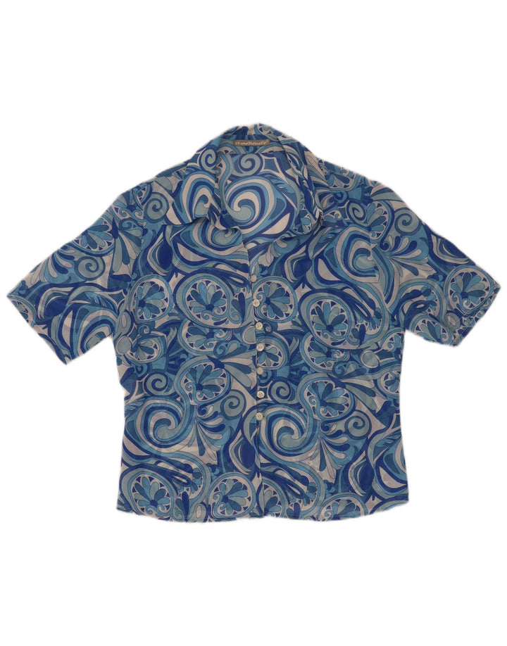Bluză cămașă cu mânecă scurtă pentru femei Marronetto IT 44 Medium Blue Paisley