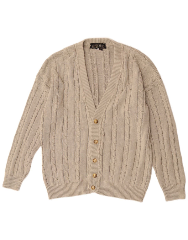 Pulover Cardigan Vintage pentru Barbati IT 54 XL Bumbac Bej