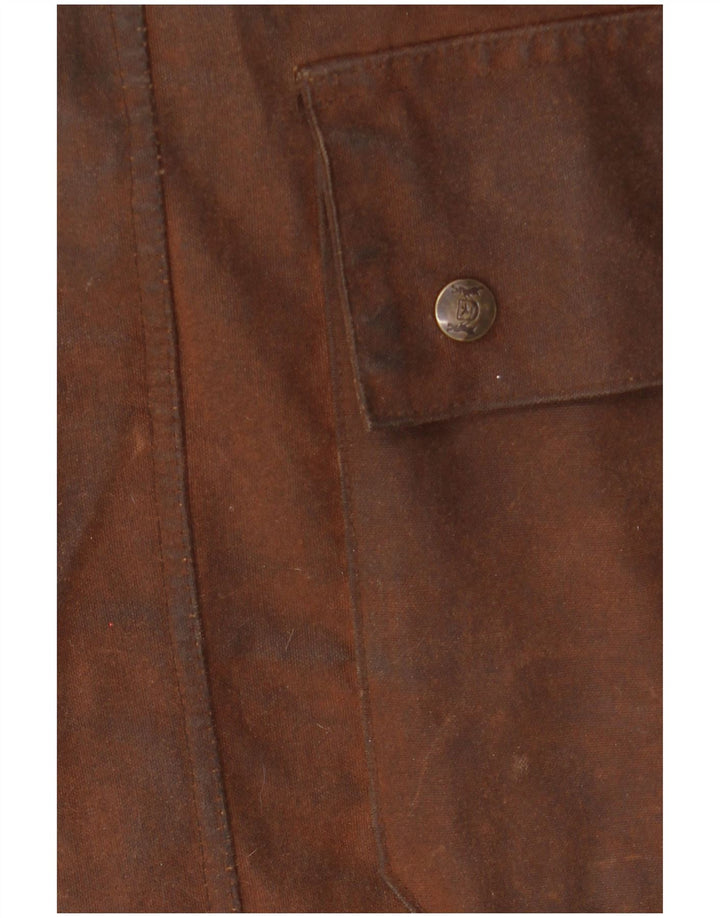 HUNTER Mantă de vânătoare pentru bărbați cu glugă din bumbac cerat, UK 34 XS, bumbac maro