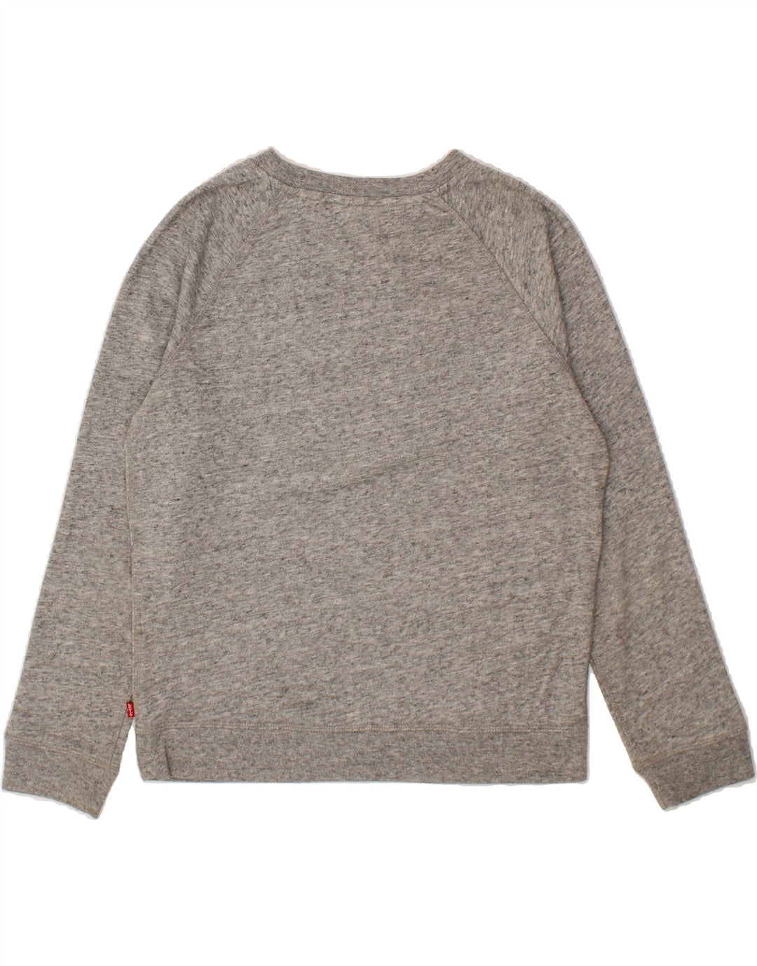 LEVI'S Womens Graphic Sweatshirt Jumper UK 10 Small Grey Flecked Vintage Levi's and Second-Hand Levi's from Messina Hembry 