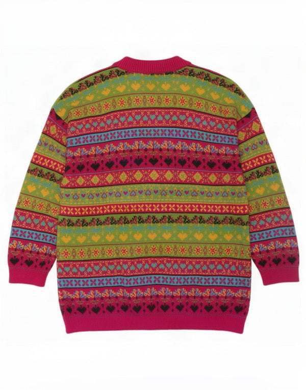 Pulover cardigan pentru femei Stefanel UK 16 Large Multicolor Fair Isle