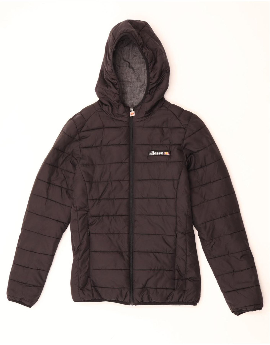 Jachetă căptușită reversibilă cu glugă pentru femei Ellesse UK 10, nailon gri mic