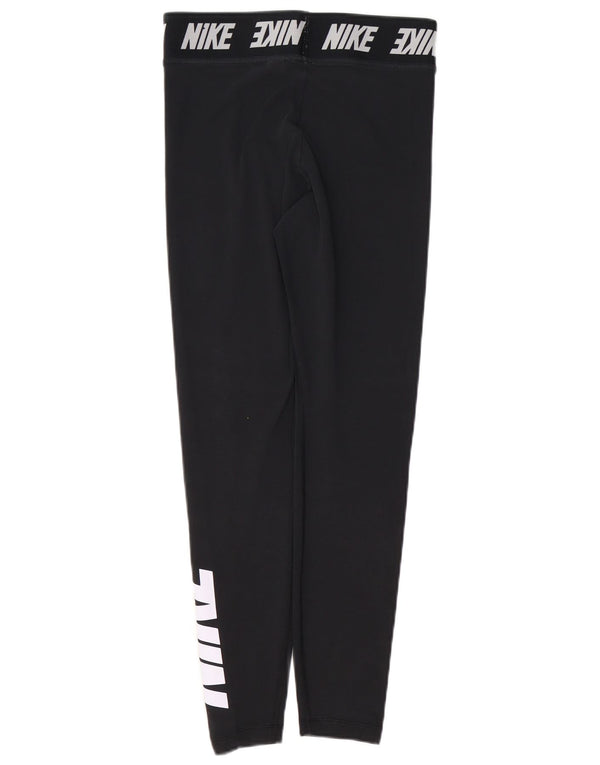 Leggings grafic NIKE pentru femei UK 14, bumbac mediu negru