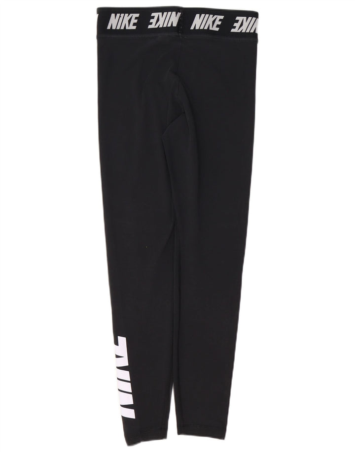 Leggings grafic NIKE pentru femei UK 14, bumbac mediu negru