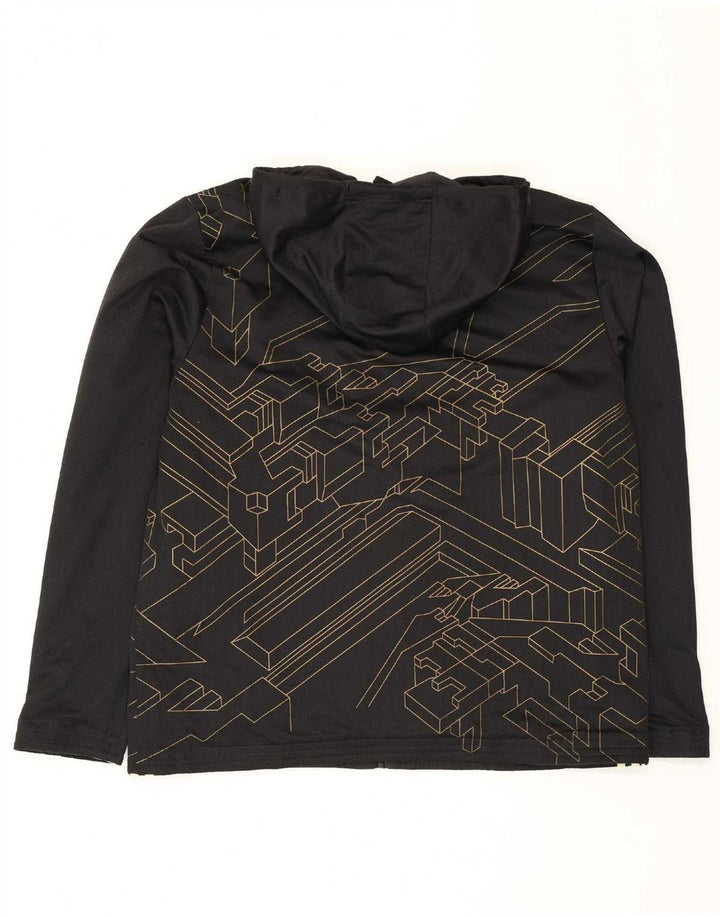 Jachetă de trening reversibilă cu glugă pentru bărbați Adidas XL poliester negru