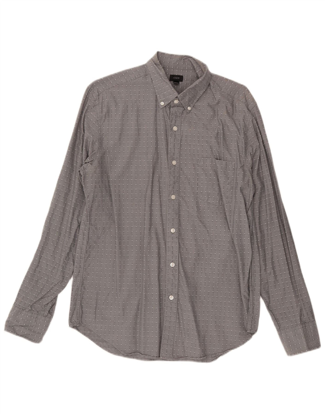 Cămașă pentru bărbați J. Crew, bumbac geometric, gri mediu