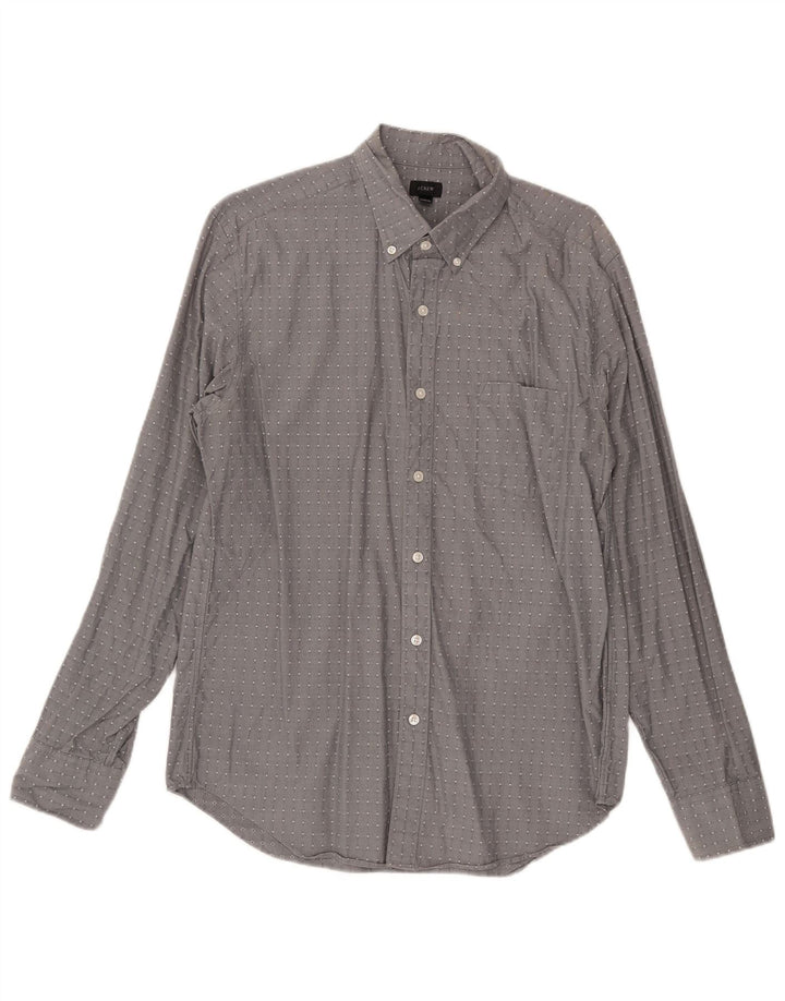 Cămașă pentru bărbați J. Crew, bumbac geometric, gri mediu