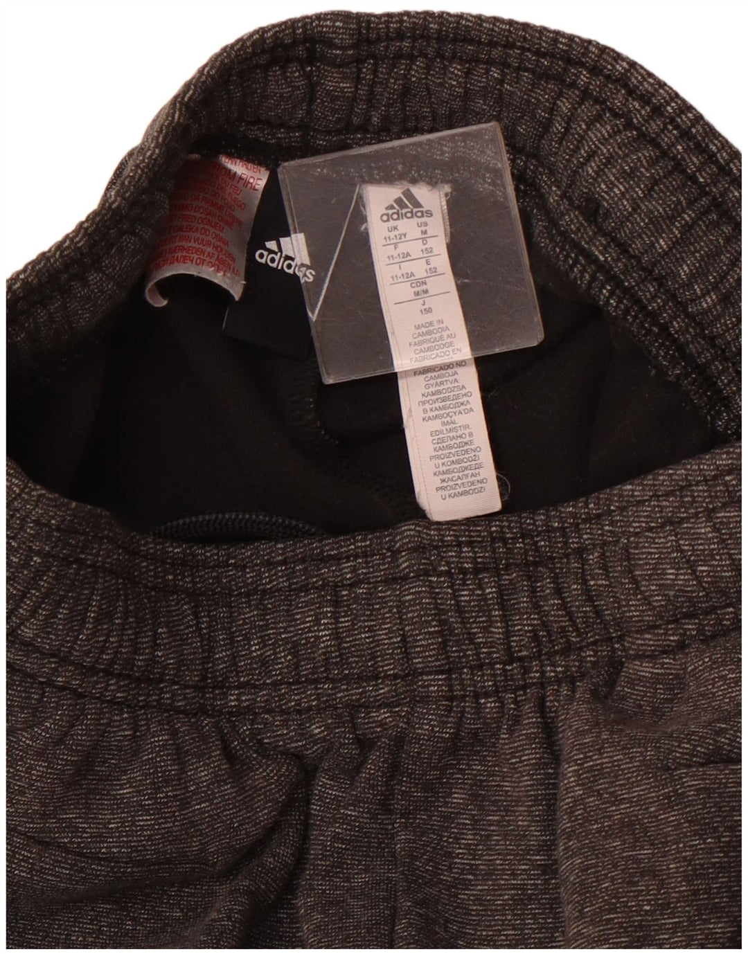 Pantaloni de trening ADIDAS pentru fete Joggeri 11-12 ani bumbac cu pete gri