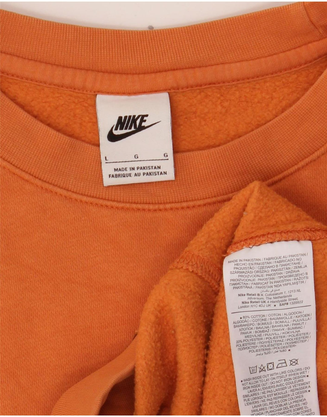 Hanorac grafic pentru bărbați Nike Pulover mare din bumbac portocaliu