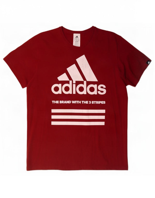 Tricou grafic pentru bărbați Adidas Top XL Bumbac roșu