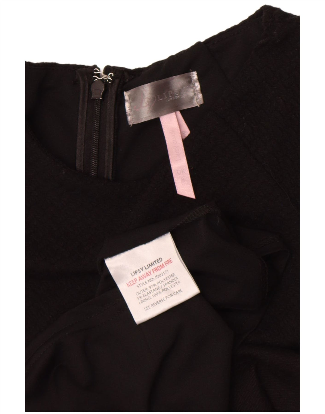 Rochie Lipsy pentru femei peplum UK 8, poliester negru mic