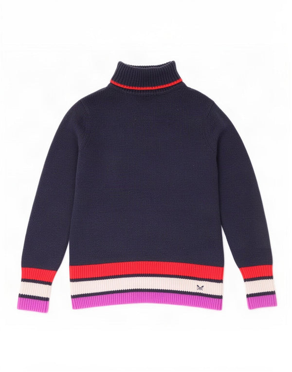 Crew Clothing Womens Roll Neck Jumper Sweater UK 10 Small Navy Blue