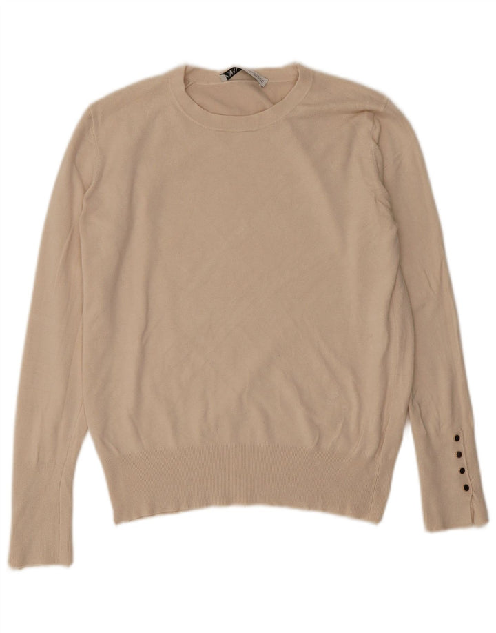 Pulover pentru damă Zara, cu gât turnut, UK 12, Bej mediu