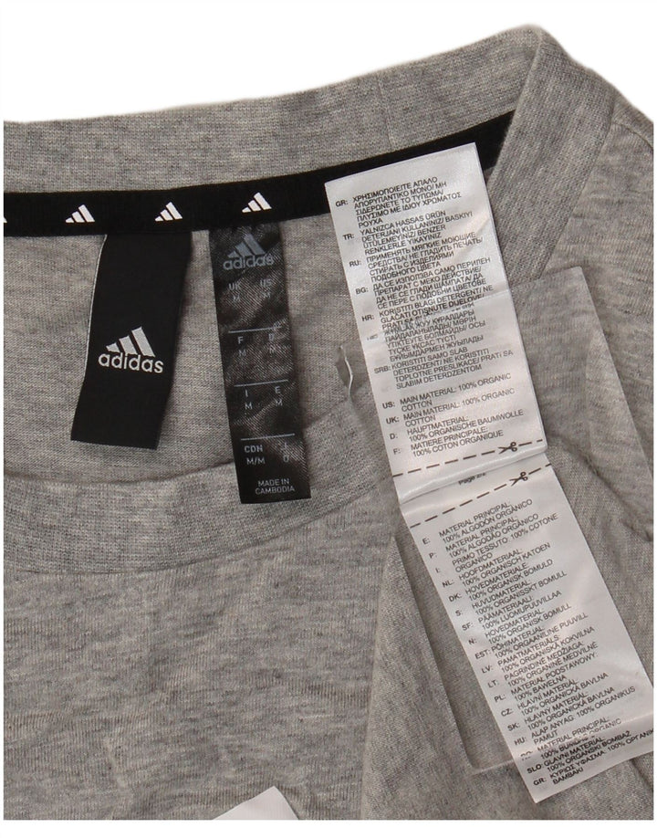 Tricou grafic pentru bărbați Adidas Top, bumbac, gri mediu