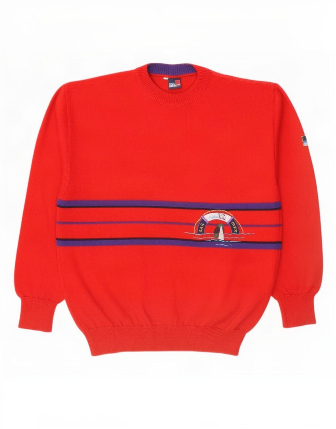 Pulover pentru bărbați Evan Pull cu gât roșu, XL, cu dungi roșii