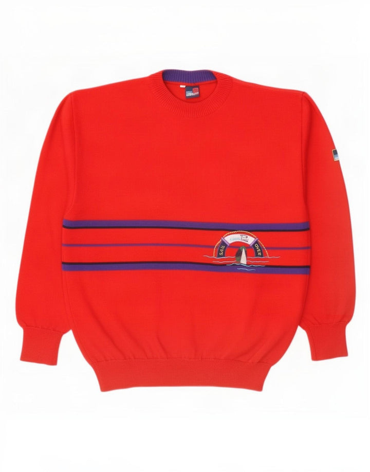 Pulover pentru bărbați Evan Pull cu gât roșu, XL, cu dungi roșii