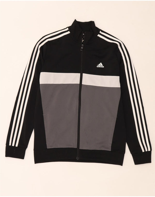 Jachetă Adidas Aeroready pentru trening pentru băieți 13-14 ani, negru, color block