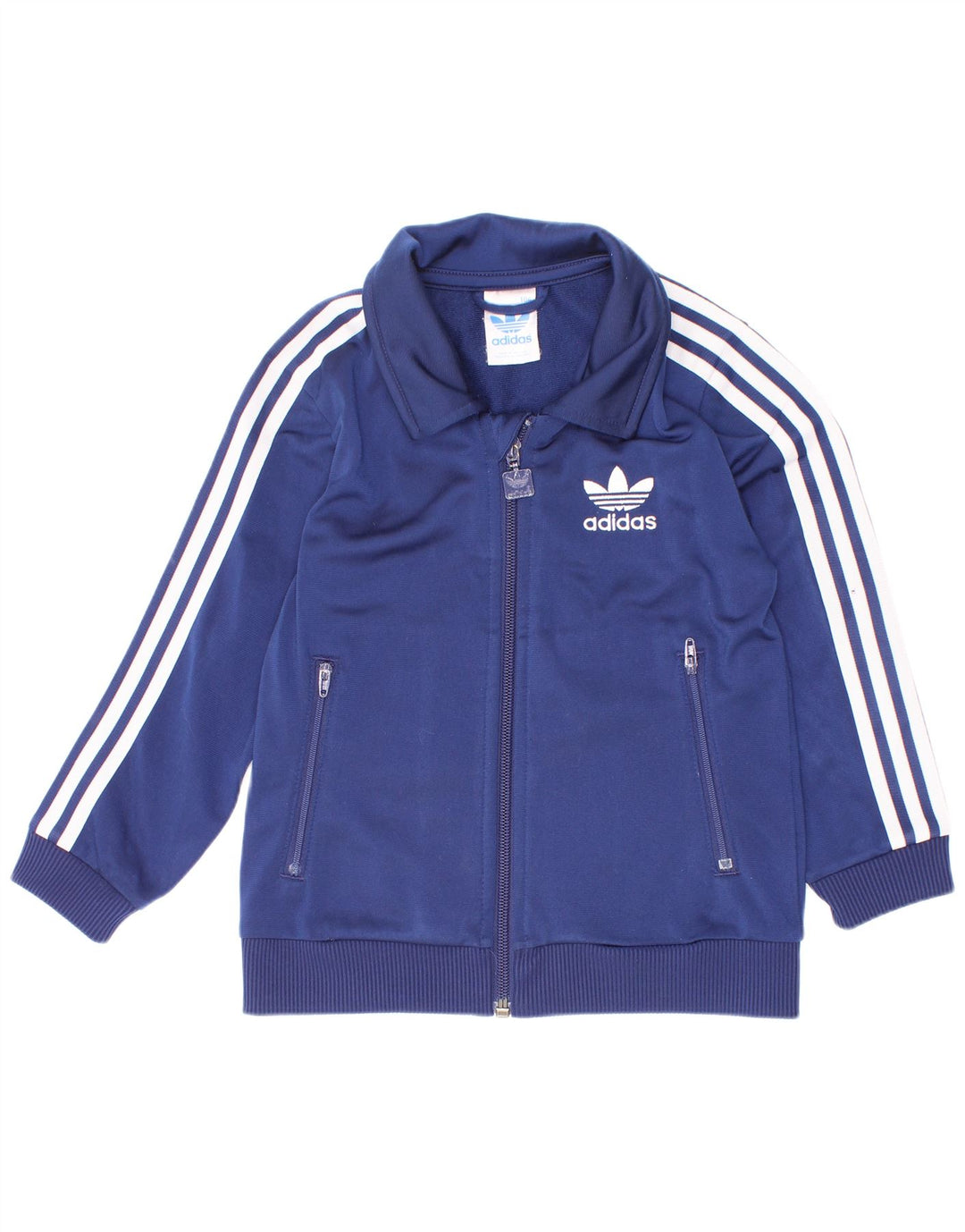 Jachetă de trening pentru băieți Adidas 3-4 ani, poliester bleumarin