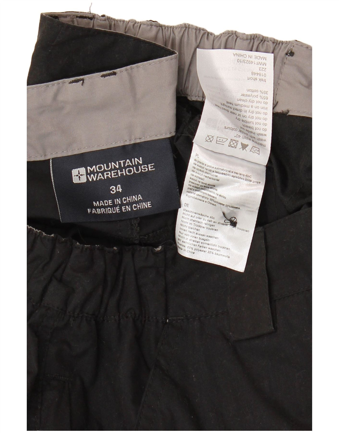 MOUNTAIN WAREHOUSE Pantaloni scurți cargo pentru bărbați W34, bumbac negru mare