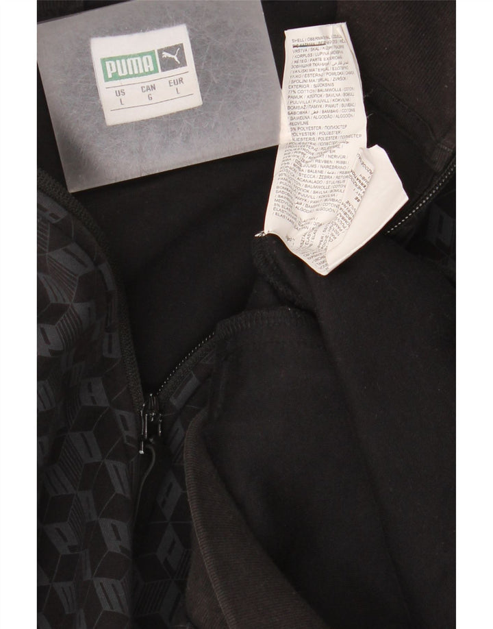 Jachetă de top pentru trening cu grafică Puma pentru bărbați, mare, negru, geometric din bumbac
