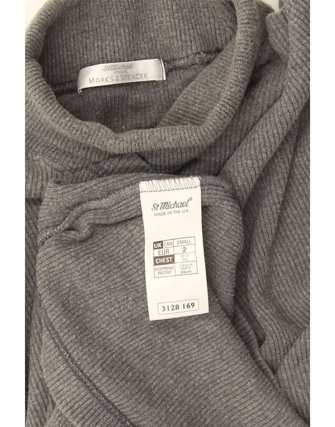 Marks & Spencer pentru bărbați, cu gât rulat, cu mânecă lungă, din bumbac, gri mic