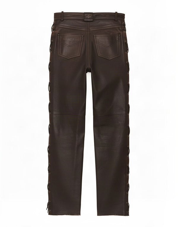 Pantaloni drepti din piele pentru bărbați Spirit IT 48 Medium W30 L34 Maro