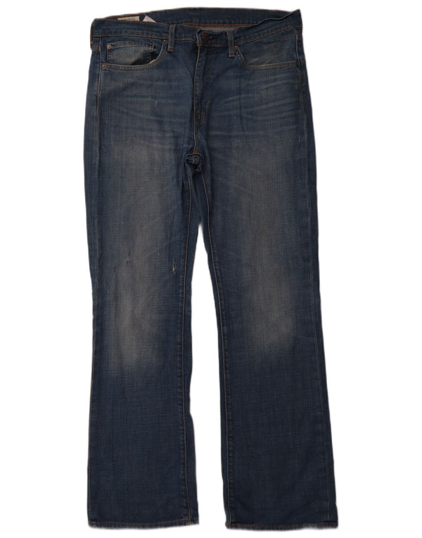 Blugi pentru bărbați LEVI'S 527 Distressed Bootcut W34 L32 Bumbac albastru