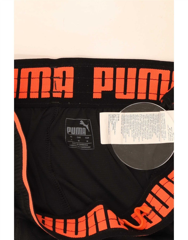 Pantaloni scurți sport grafic Puma pentru bărbați, poliester mediu negru
