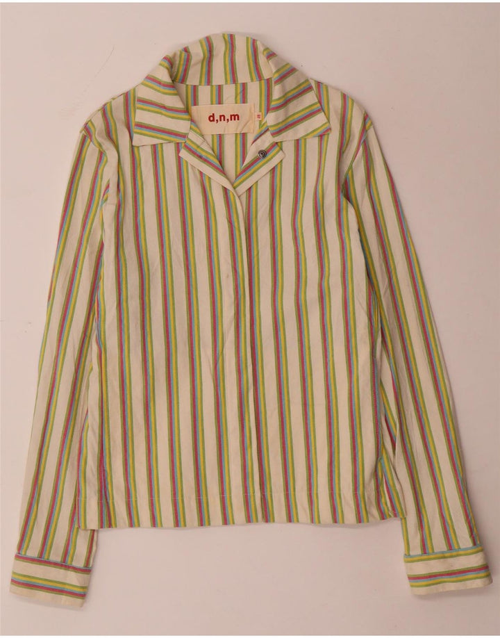 Bluză Cămașă Vintage Femei IT 48 XL Bumbac cu dungi multicolore