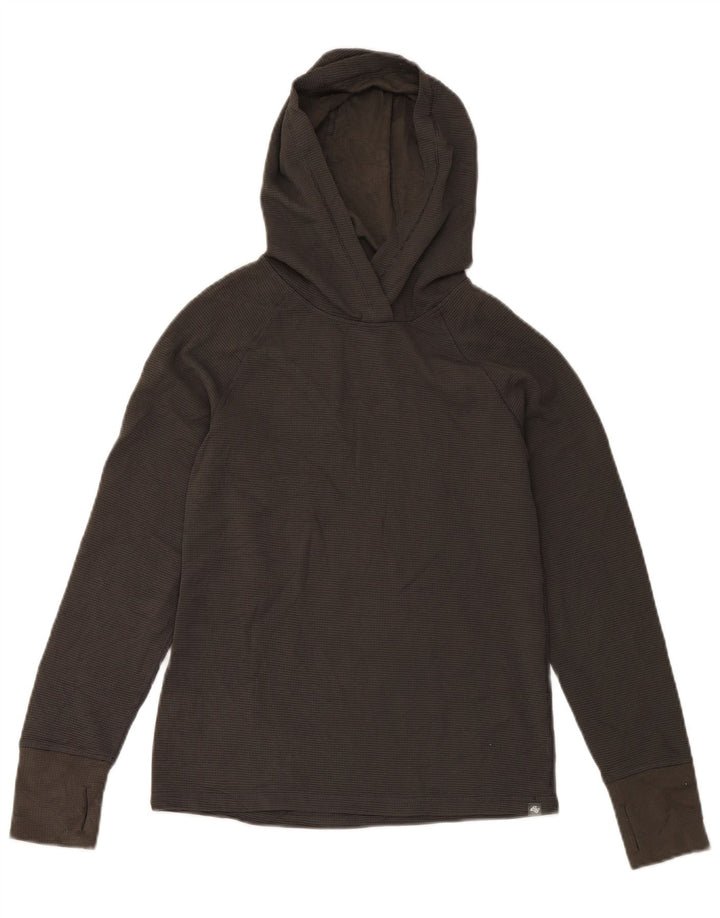 Eddie Bauer Top cu glugă pentru femei cu mânecă lungă UK 6 XS poliester gri