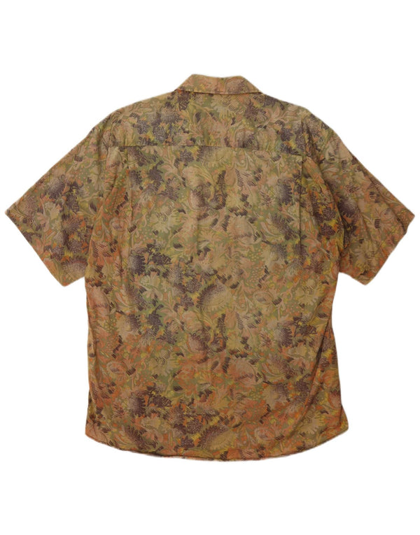 Cămașă vintage pentru bărbați cu mânecă scurtă, mare, multicoloră, din bumbac cachetele