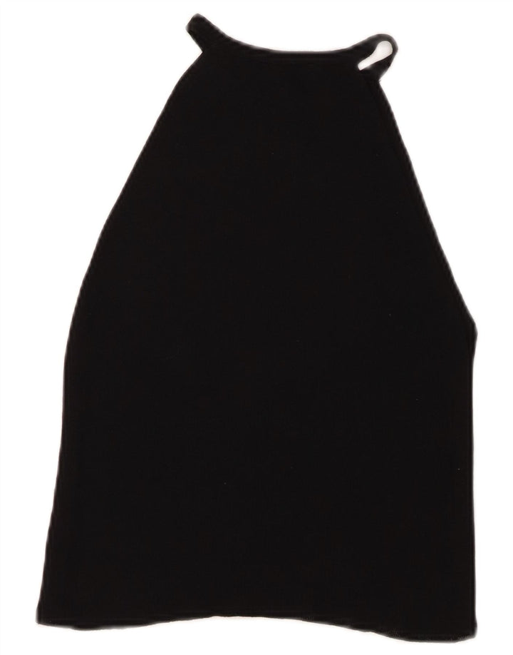 Top Crop Halter pentru femei Zara UK 12 Medium Negru