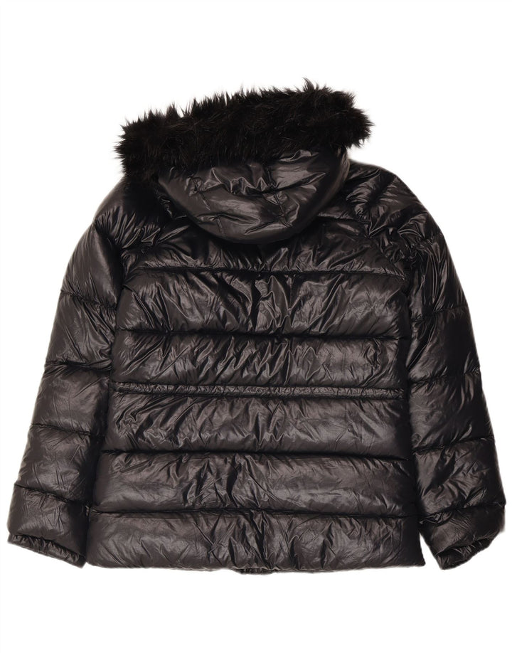 Jachetă căptușită cu glugă supradimensionată NIKE pentru femei UK 6/8 XS Nylon negru