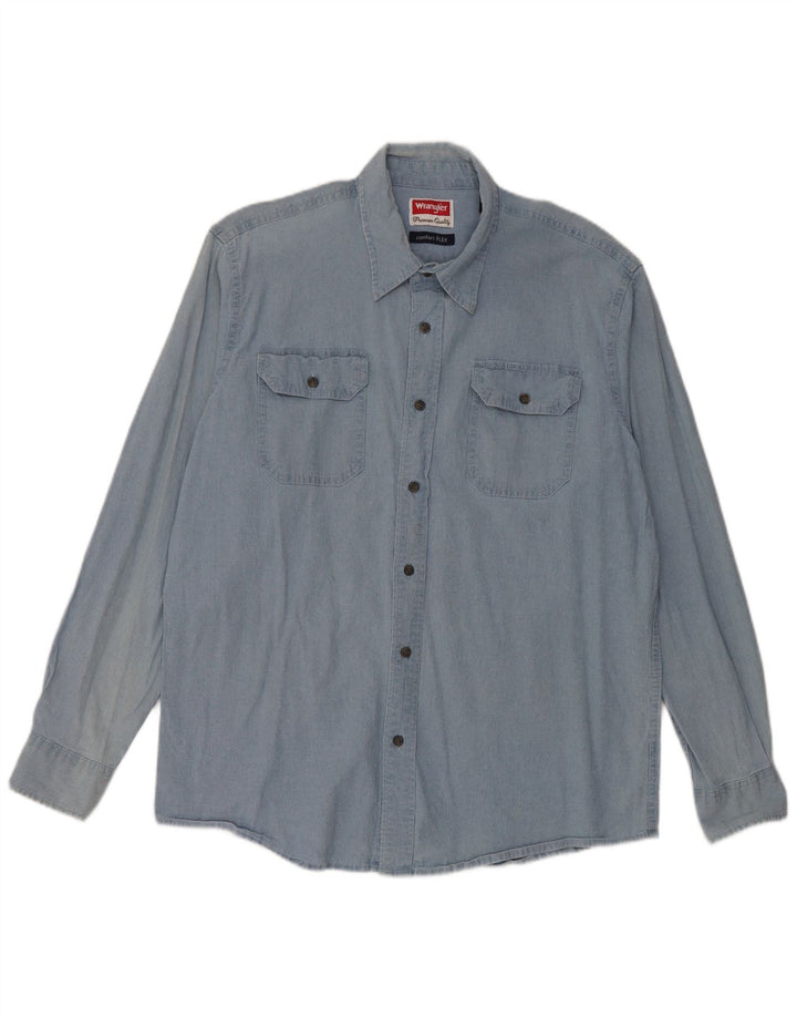Cămașă din blugi pentru bărbați Wrangler, bumbac albastru mare