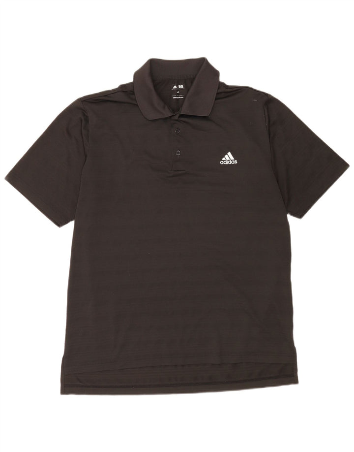Tricou polo pentru bărbați Adidas, mare, negru, poliester cu dungi