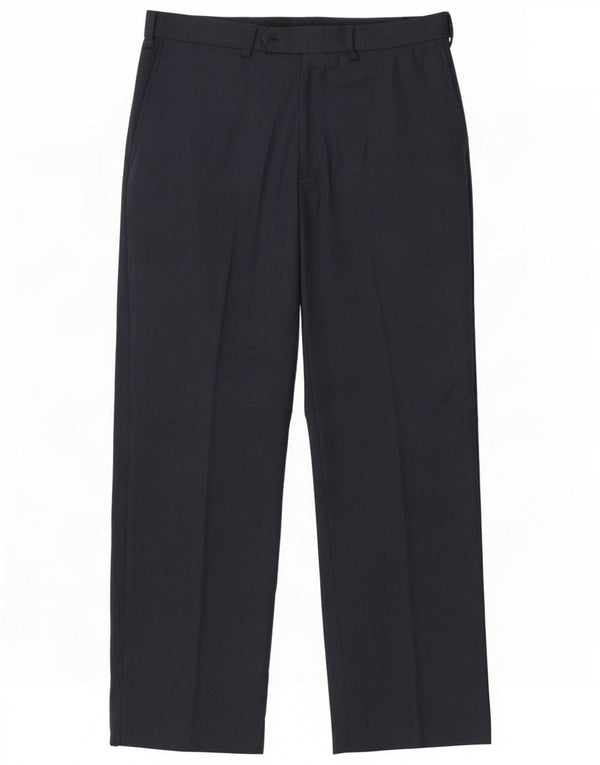 Marks & Spencer Pantaloni de costum drept bărbați W32 L29 bleumarin cu dungi