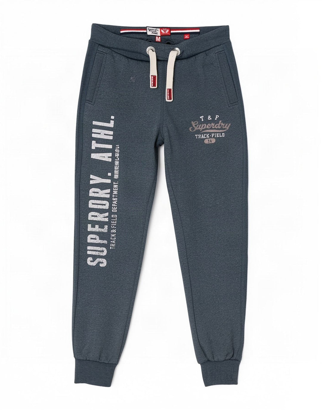 Pantaloni de trening grafic pentru bărbați Superdry Pantaloni de jogging, bumbac gri mediu