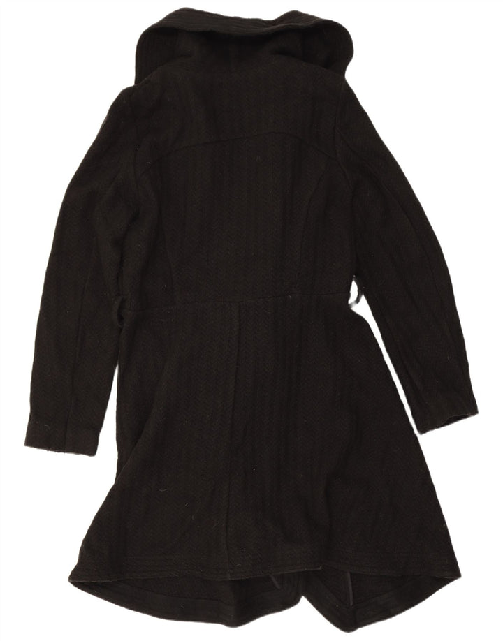 Oasis Pardesiu pentru femei UK 12 Medium Black Herringbone Wool